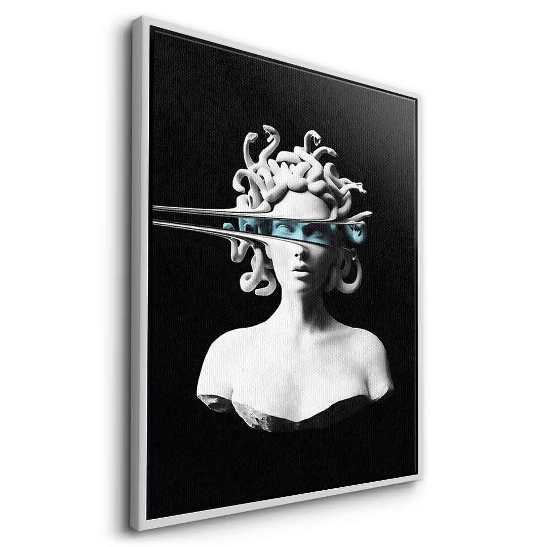 DOTCOMCANVAS® Portrait of Medusa Leinwandbild – Seitenansicht silberner Rahmen