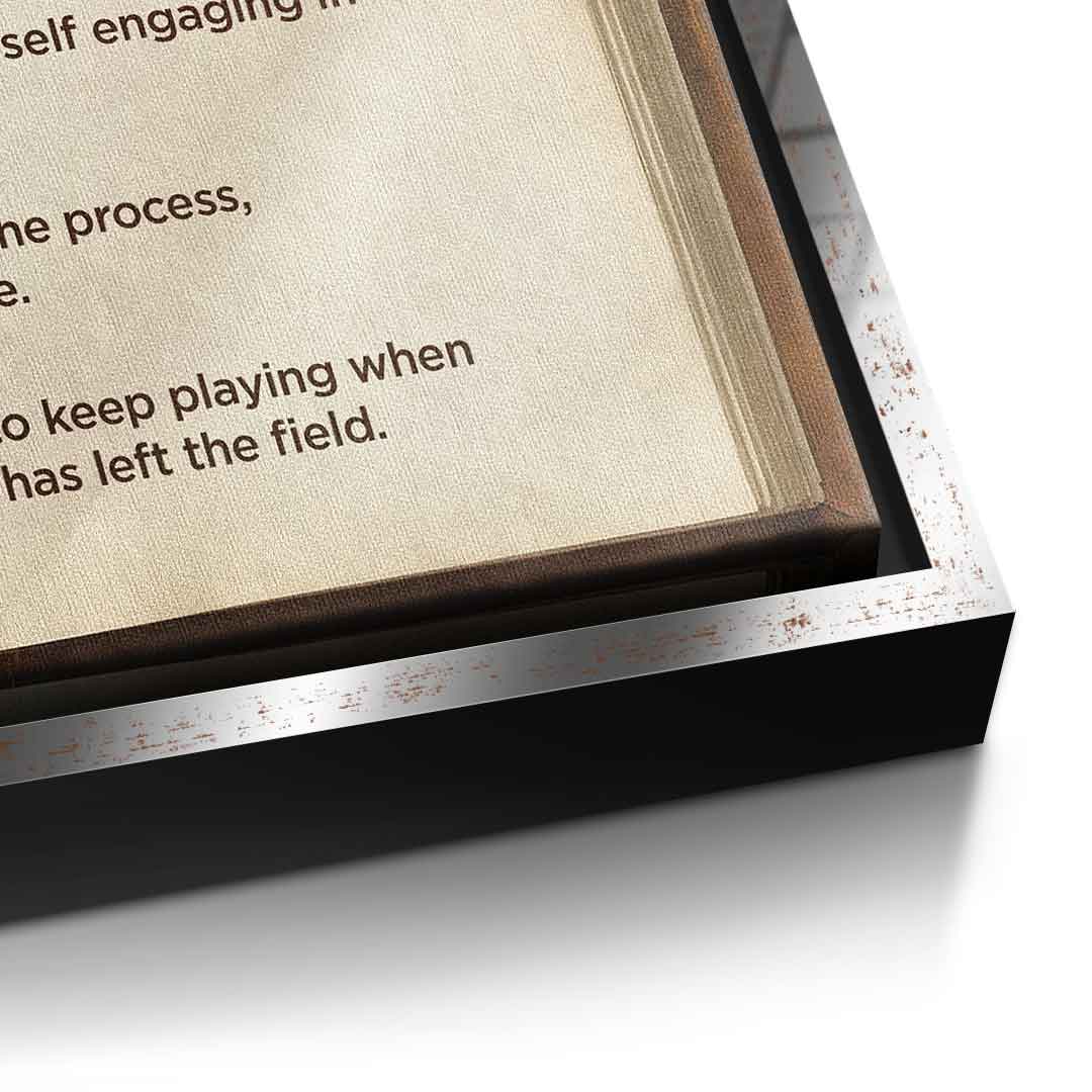 DOTCOMCANVAS® Mindset book Leinwandbild – Detailansicht silberner Rahmen