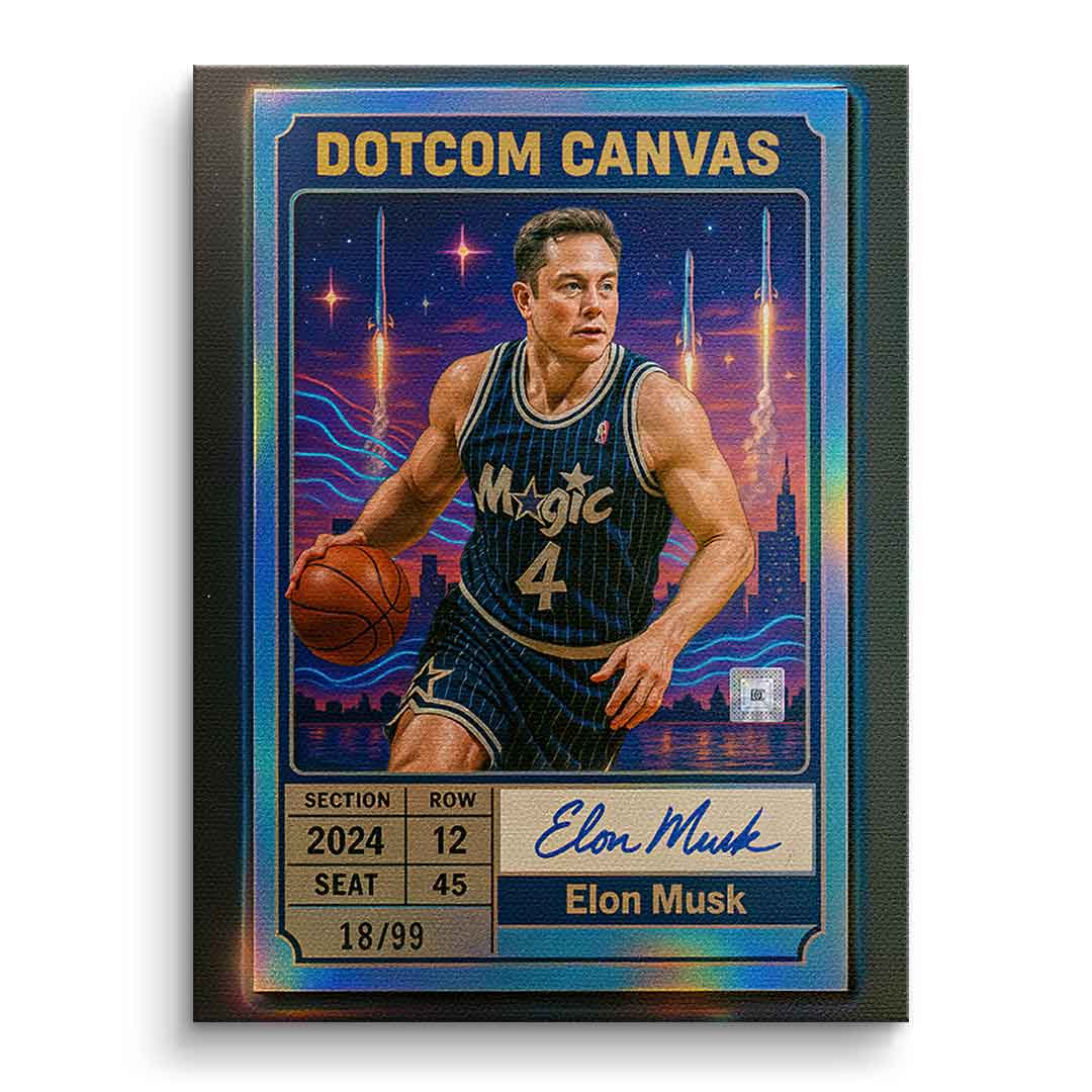 DOTCOMCANVAS Elon Musk Basketball Card Leinwandbild ohne Rahmen