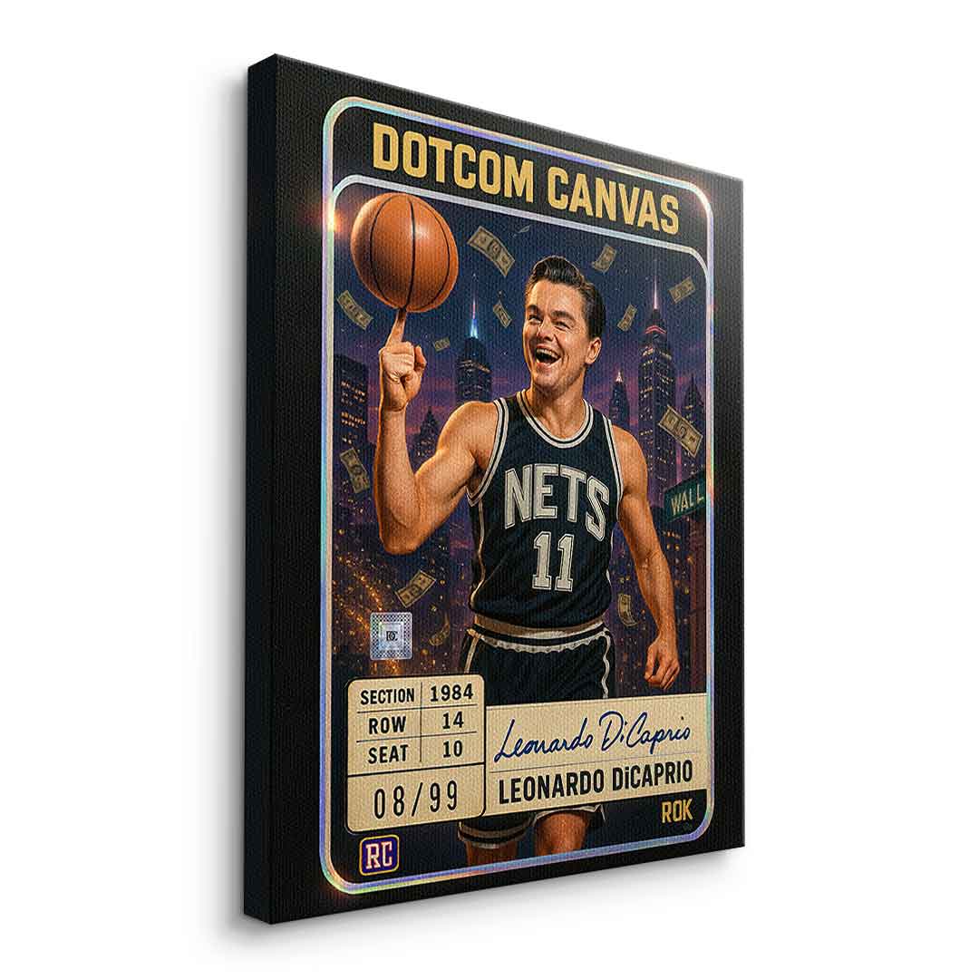 DOTCOMCANVAS Leo Dicaprio Basketball Card Leinwandbild Seitenansicht Ohne Rahmen