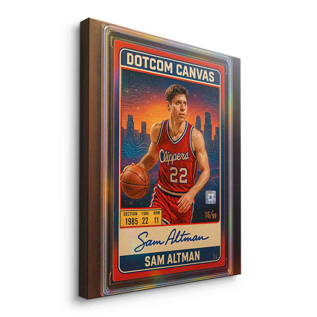 DOTCOMCANVAS Sam Altman Basketball Card Leinwandbild Seitenansicht ohne Rahmen