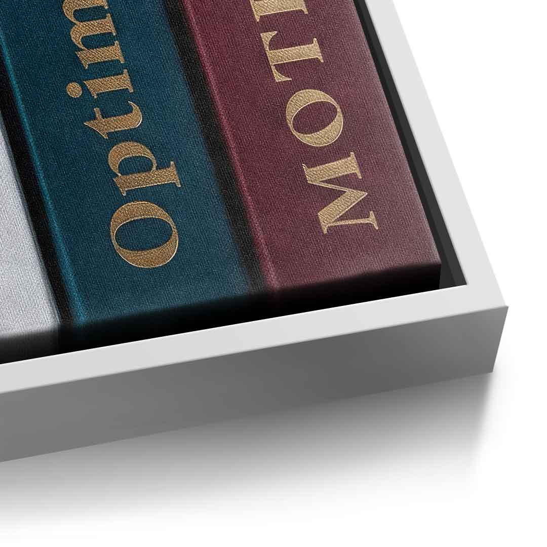 DOTCOMCANVAS Motivational Books Leinwandbild Detail Weiss