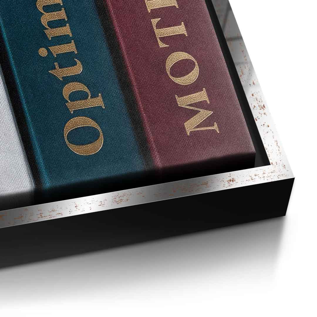DOTCOMCANVAS Motivational Books Leinwandbild Detail Silber