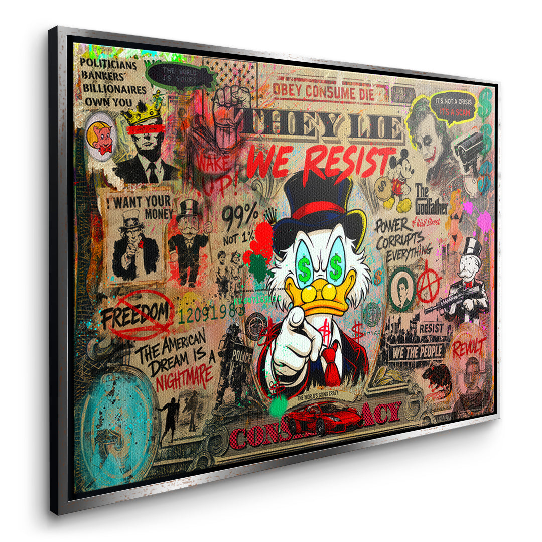 DOTCOMCANVAS WAKE UP! Leinwandbild Seitenansicht Silberrahmen