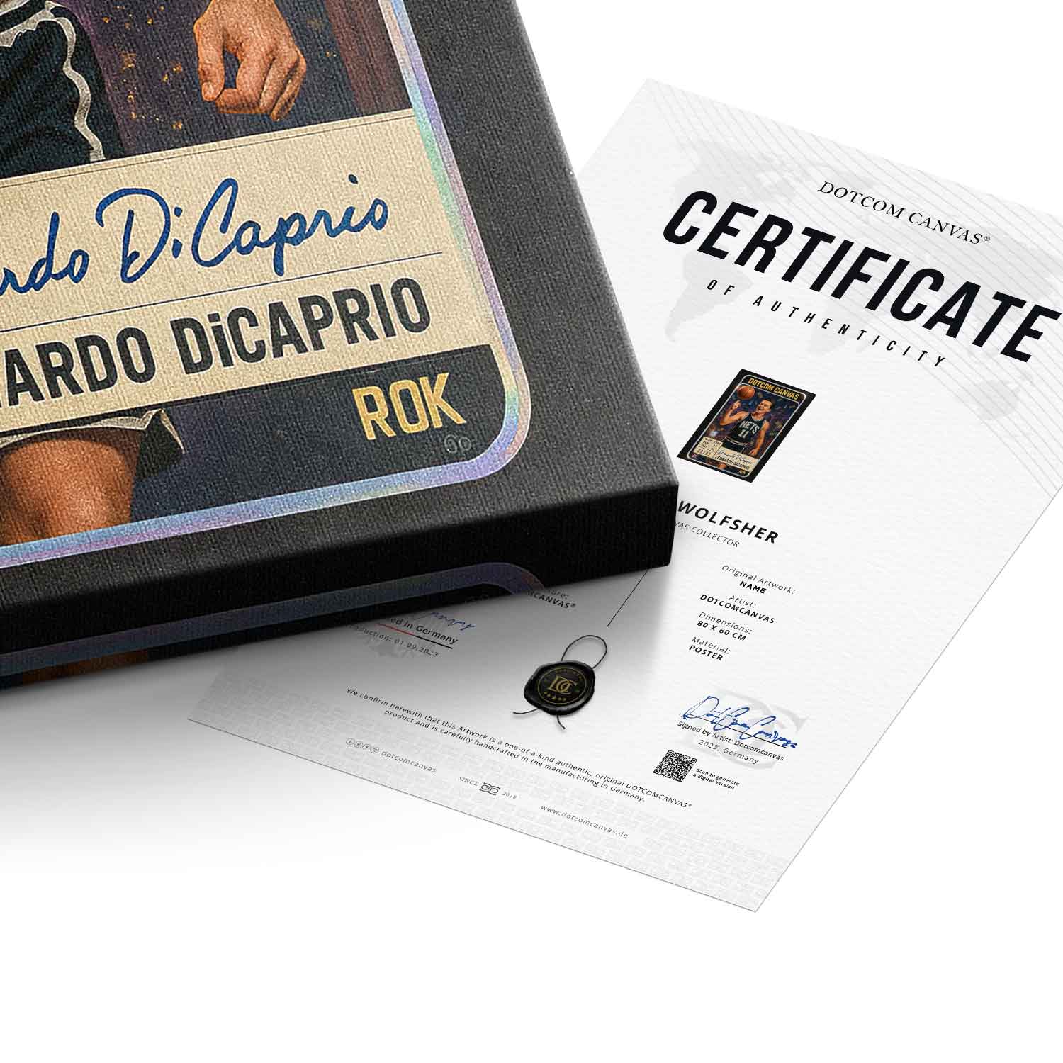 DOTCOMCANVAS Leo Dicaprio Basketball Card Leinwandbild Echtheitszertifikat