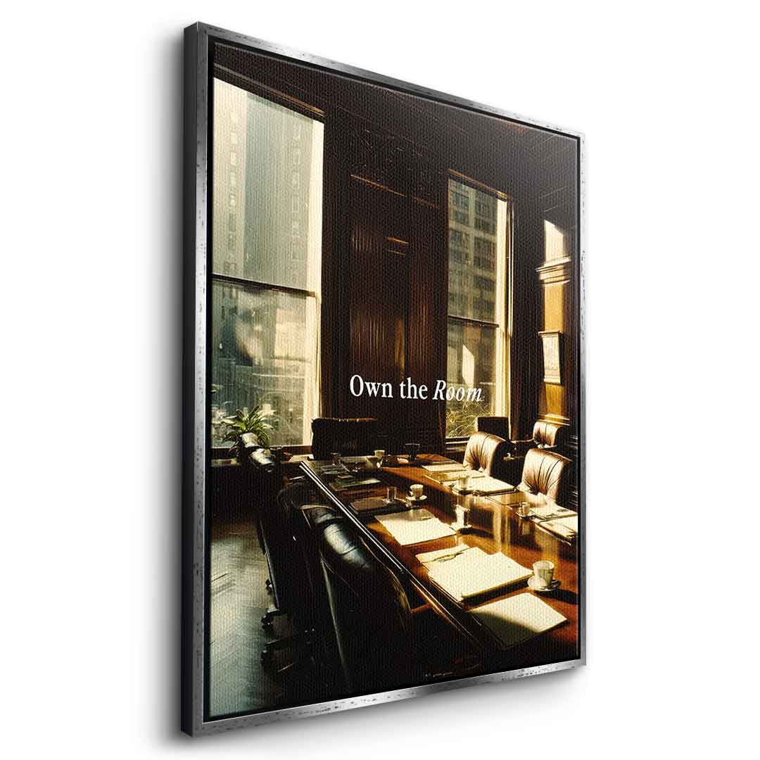DOTCOMCANVAS Own the Room Leinwandbild Seitenansicht mit goldenem Rahmen