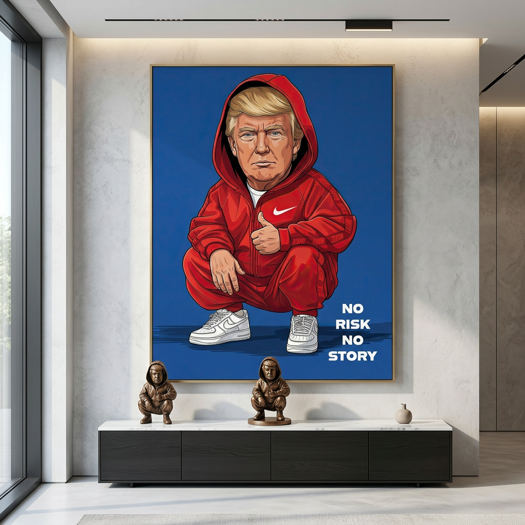 DOTCOMCANVAS Trump Swag Leinwandbild Wohnraum Ambiente