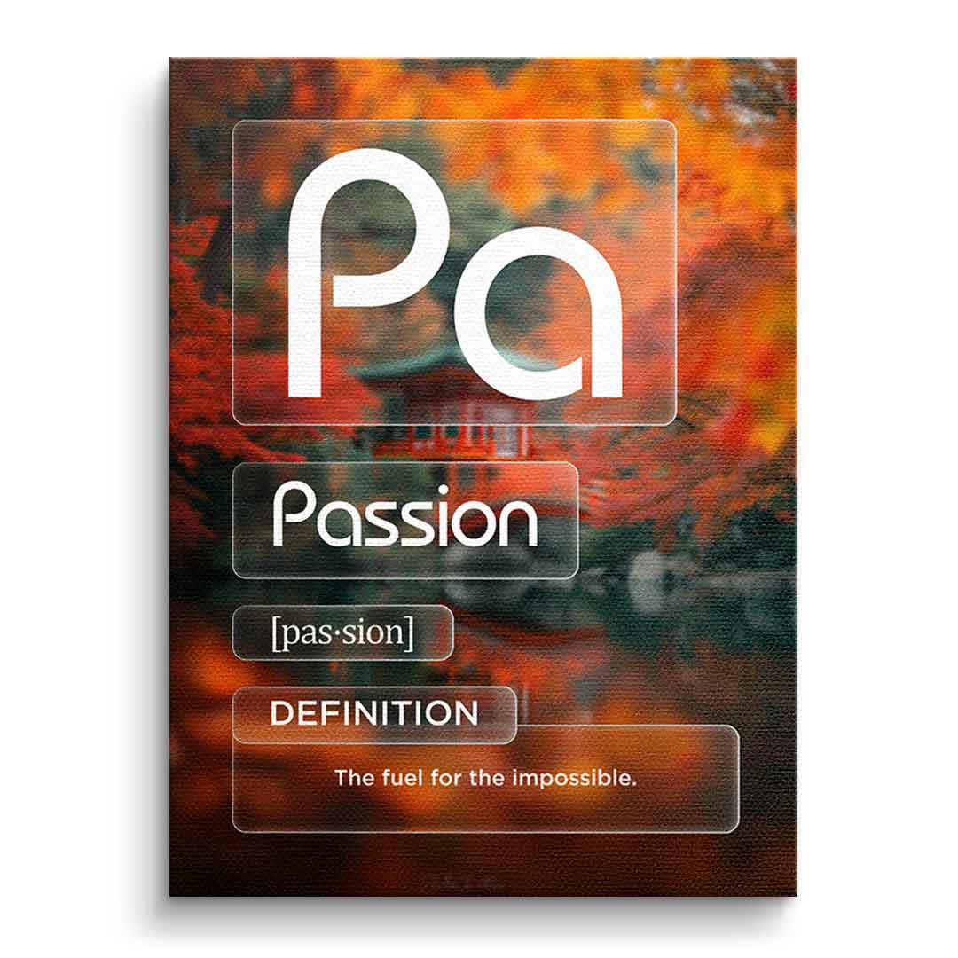 DOTCOMCANVAS® Passion (Pa) Leinwandbild Version Farbig – Vorderansicht Ohne Rahmen
