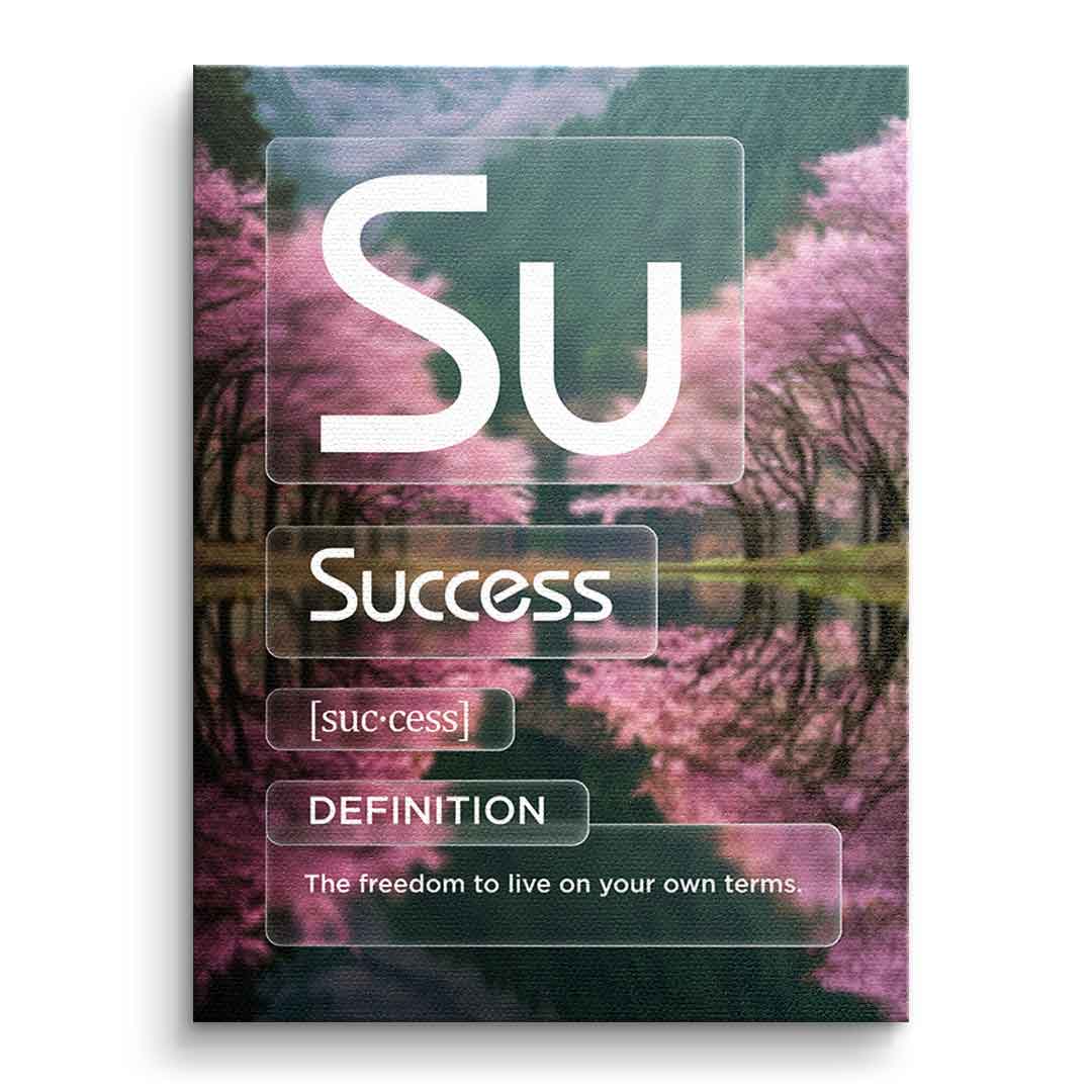 DOTCOMCANVAS® Success (Su) Leinwandbild Version Farbig – Vorderansicht Ohne Rahmen