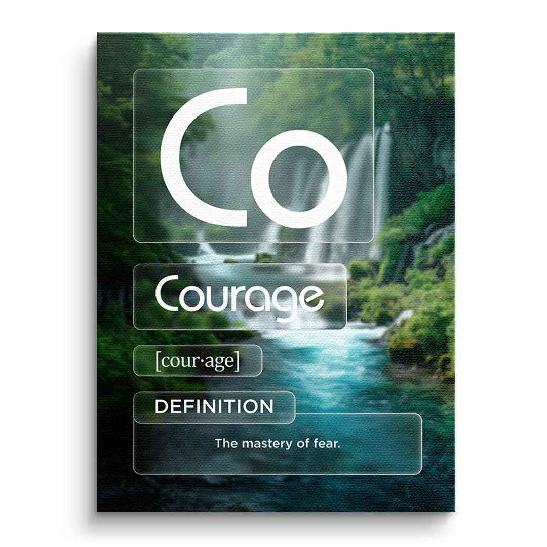 DOTCOMCANVAS® Courage (Co) Leinwandbild Version Farbig – Vorderansicht Ohne Rahmen