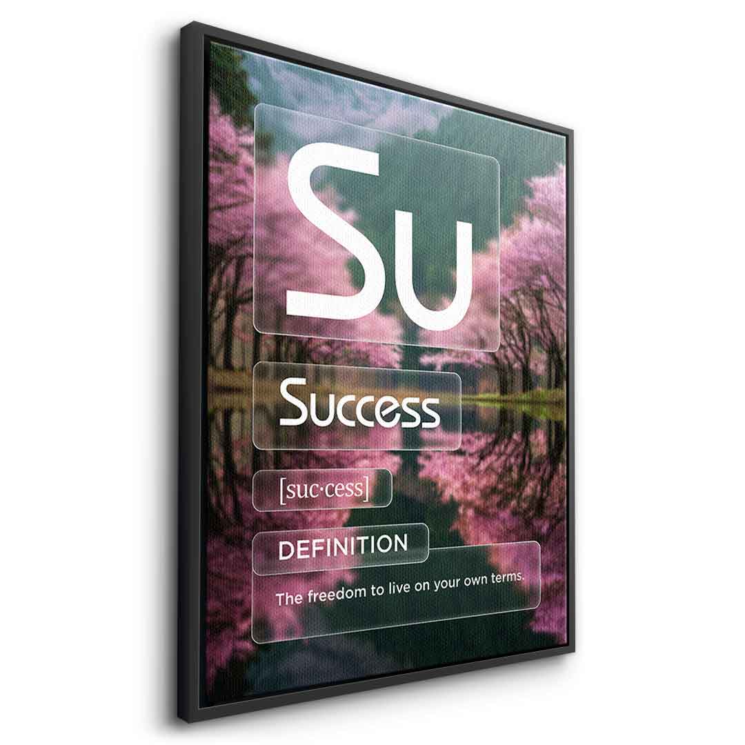 DOTCOMCANVAS® Success (Su) Leinwandbild Version Farbig – Seitenansicht Schwarz