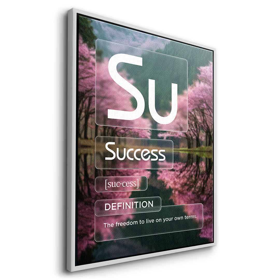 DOTCOMCANVAS® Success (Su) Leinwandbild Version Farbig – Seitenansicht Silber