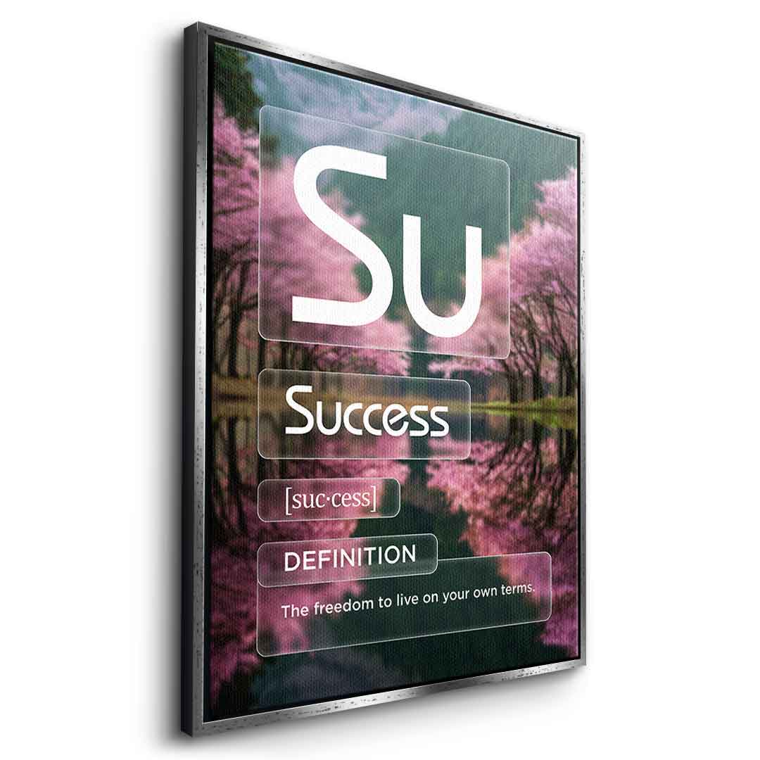 DOTCOMCANVAS® Success (Su) Leinwandbild Version Farbig – Seitenansicht Weiß