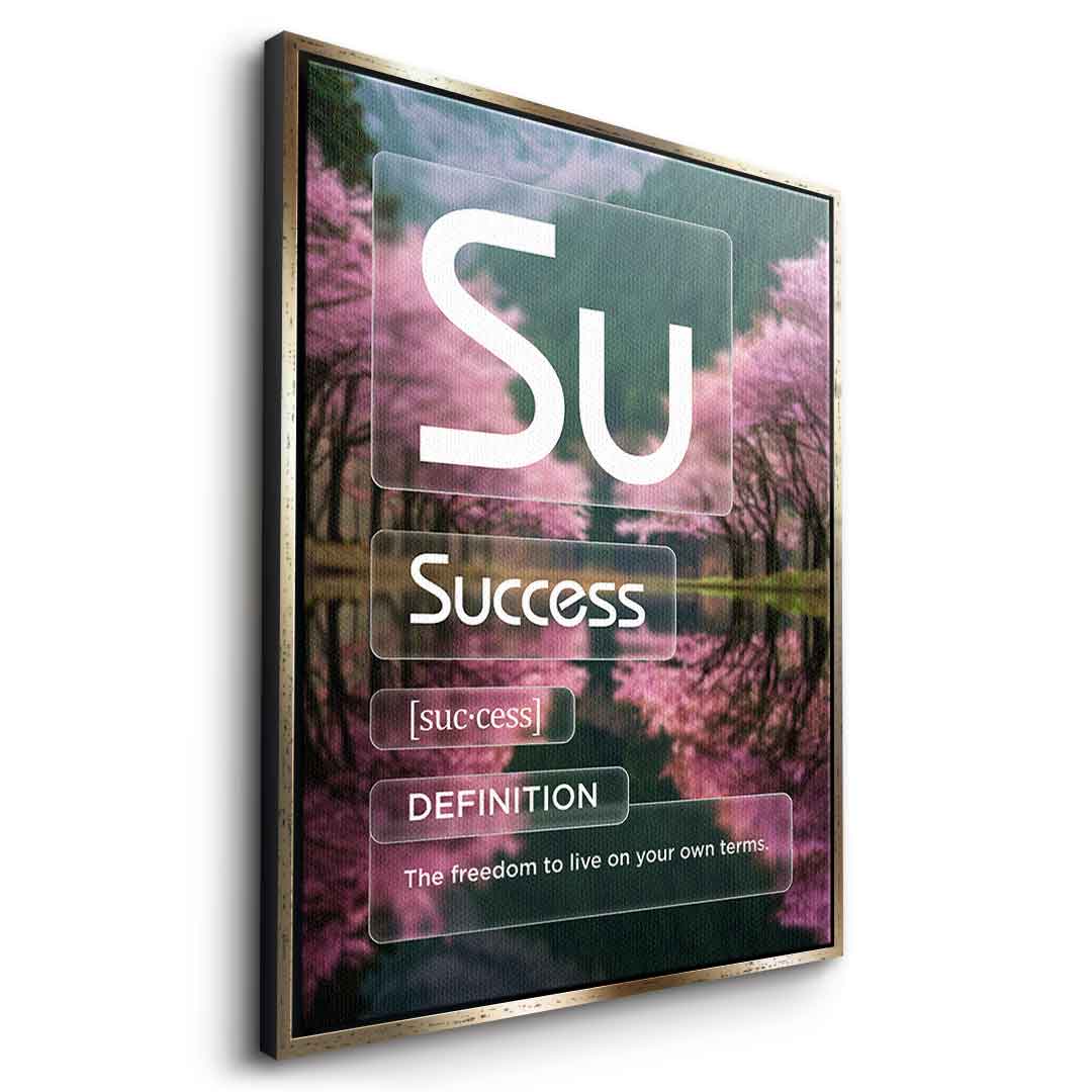 DOTCOMCANVAS® Success (Su) Leinwandbild Version Farbig – Seitenansicht Gold