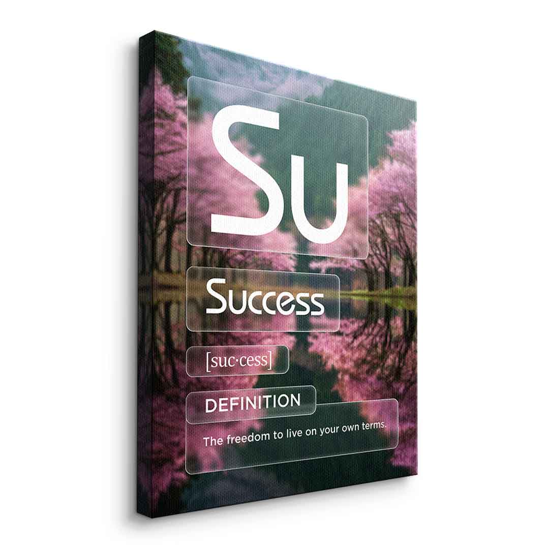 DOTCOMCANVAS® Success (Su) Leinwandbild Version Farbig – Seitenansicht Ohne Rahmen