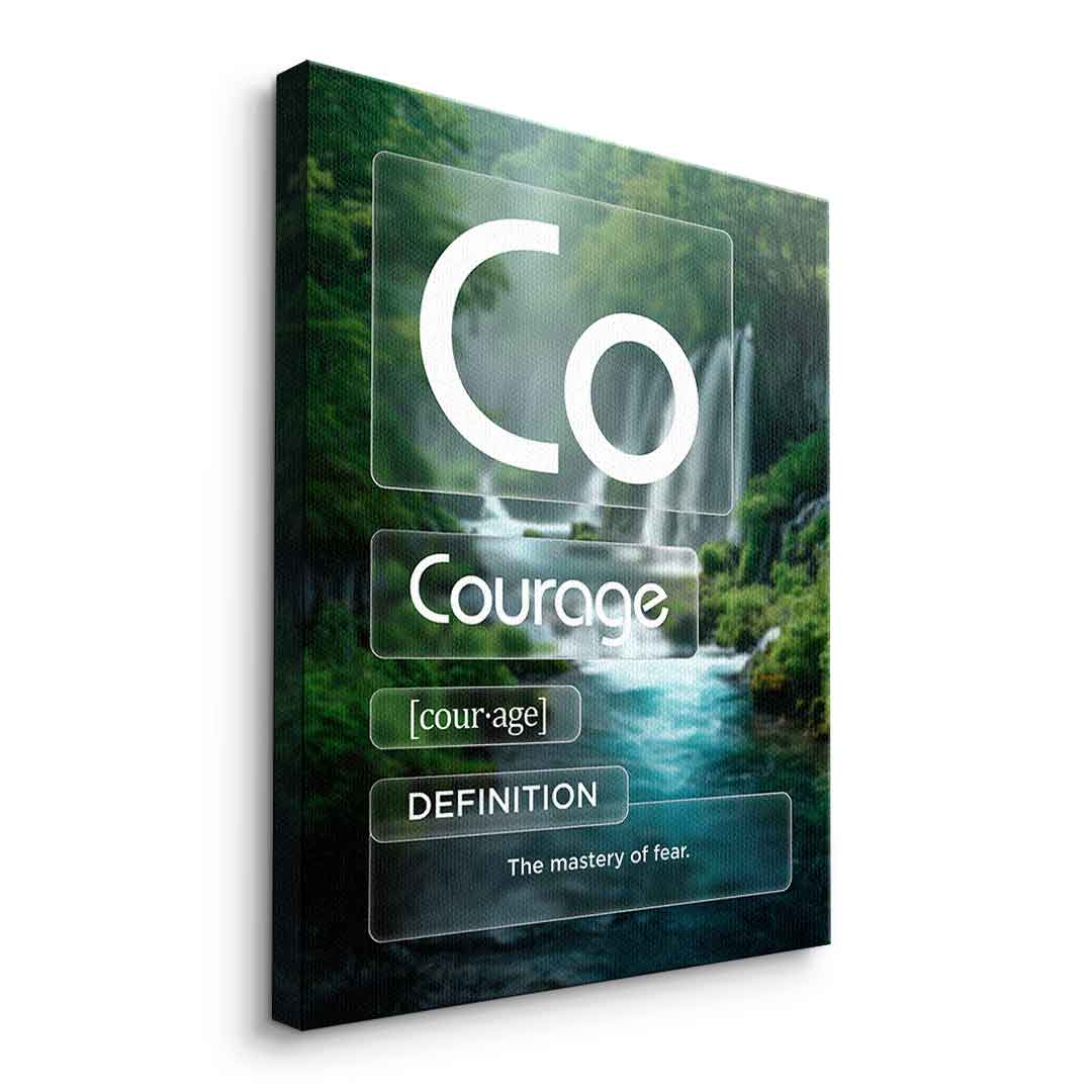 DOTCOMCANVAS® Courage (Co) Leinwandbild Version Farbig – Seitenansicht Ohne Rahmen