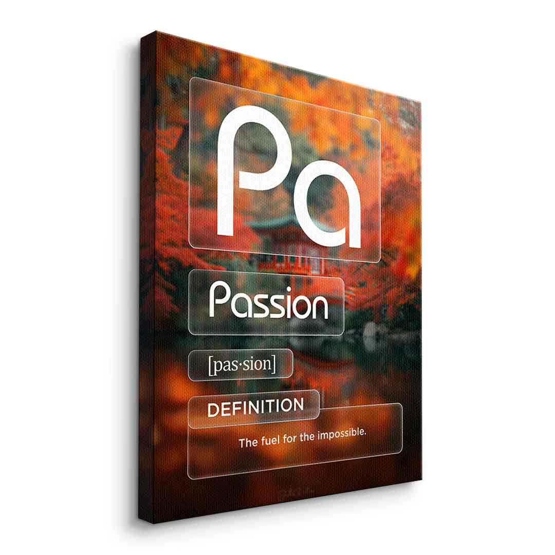 DOTCOMCANVAS® Passion (Pa) Leinwandbild Version Farbig – Seitenansicht Ohne Rahmen