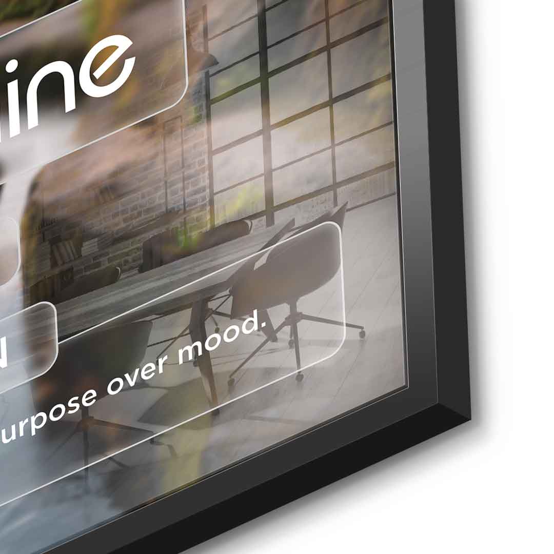 DOTCOMCANVAS® Discipline (Di) Acrylglasbild Version Farbig – Detailansicht