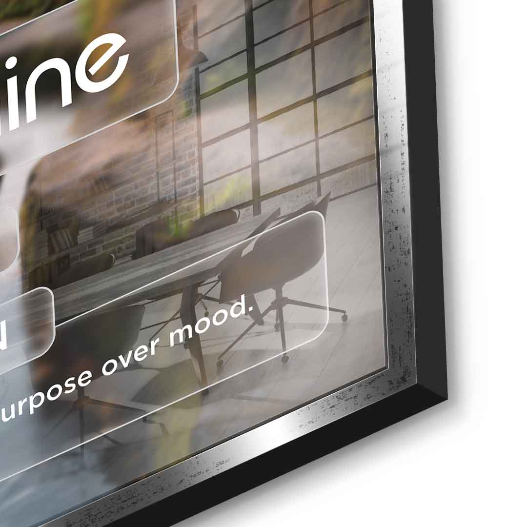DOTCOMCANVAS® Discipline (Di) Acrylglasbild Version Farbig – Detailansicht