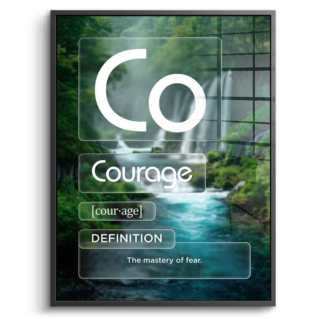 DOTCOMCANVAS® Courage (Co) Acrylglasbild Version Farbig – Echtheitszertifikat