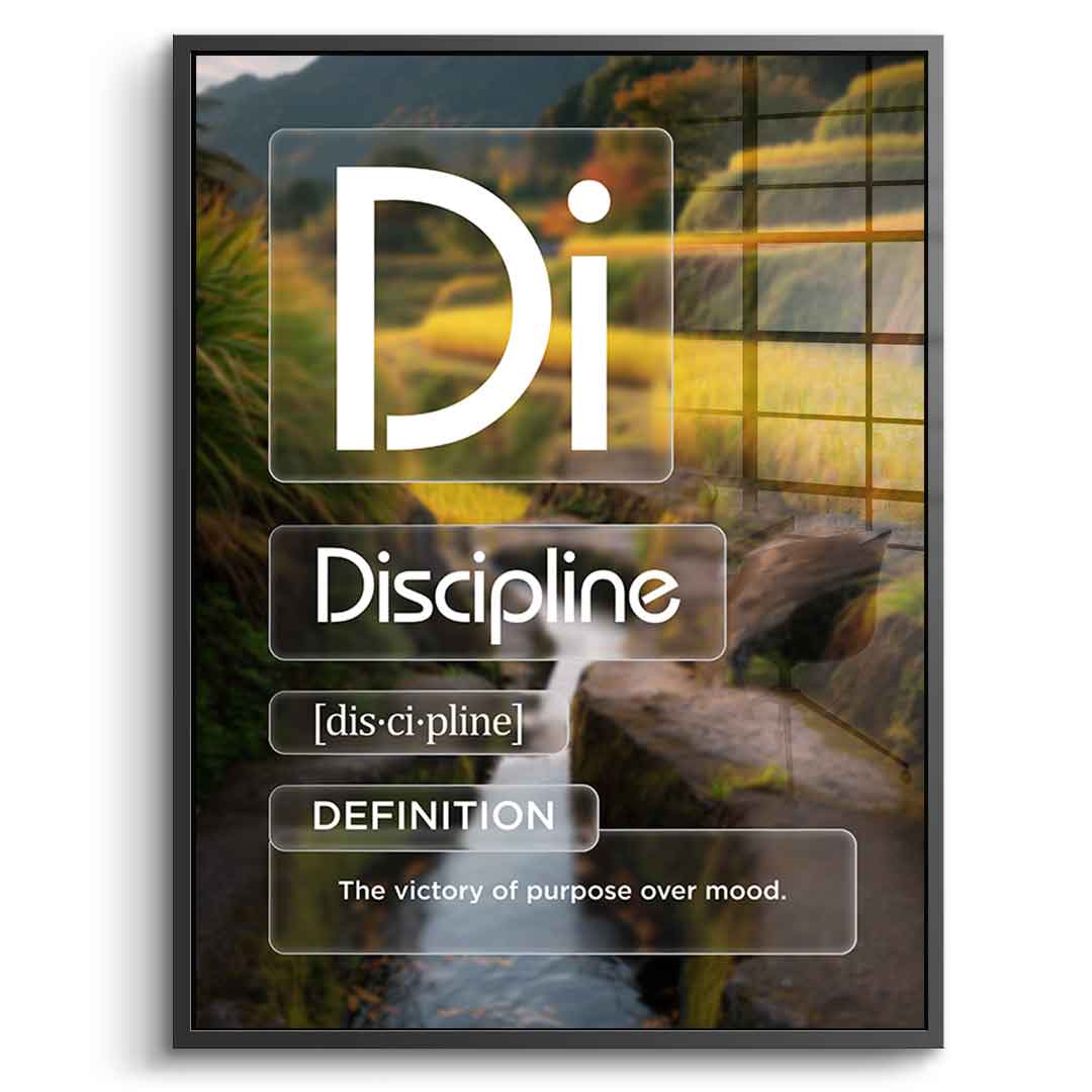 DOTCOMCANVAS® Discipline (Di) Acrylglasbild Version Farbig – Echtheitszertifikat