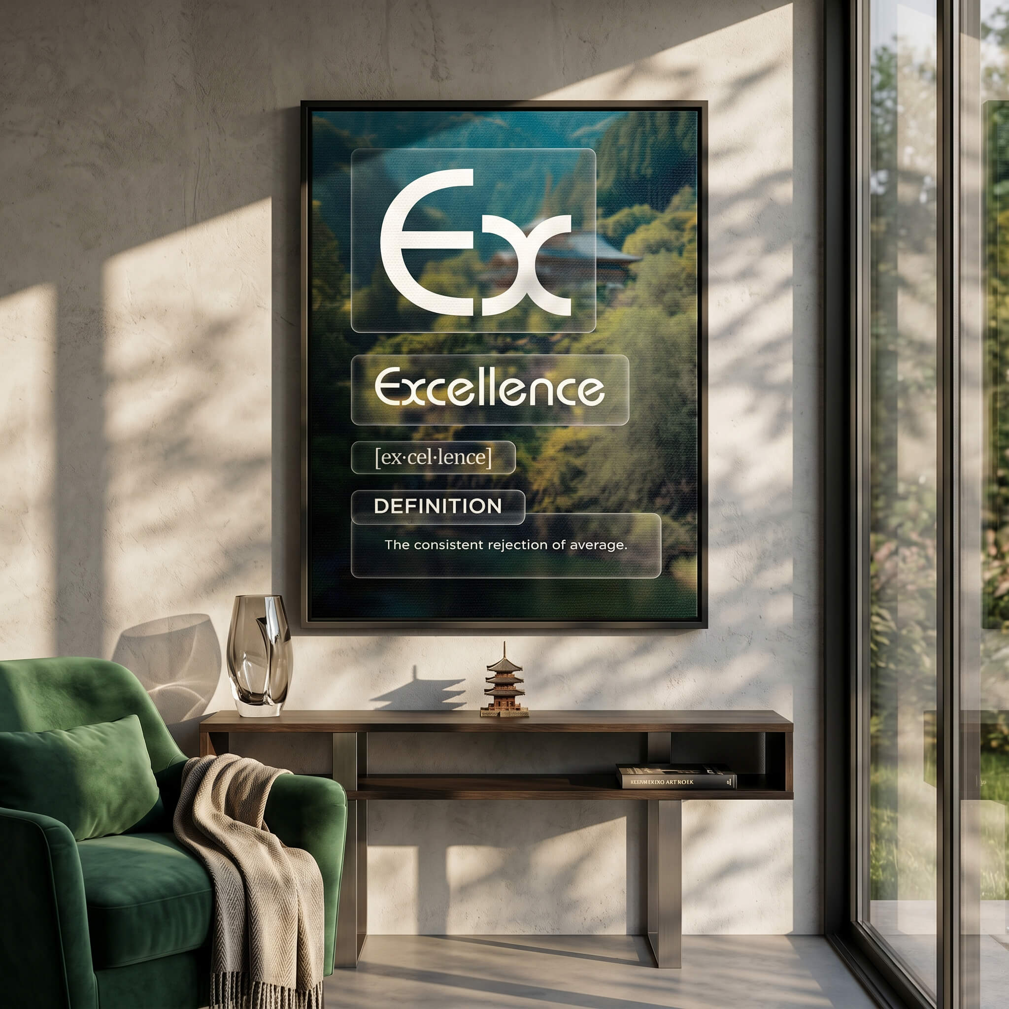 DOTCOMCANVAS® Excellence (Ex) Leinwandbild Version Farbig – Raum-Mockup