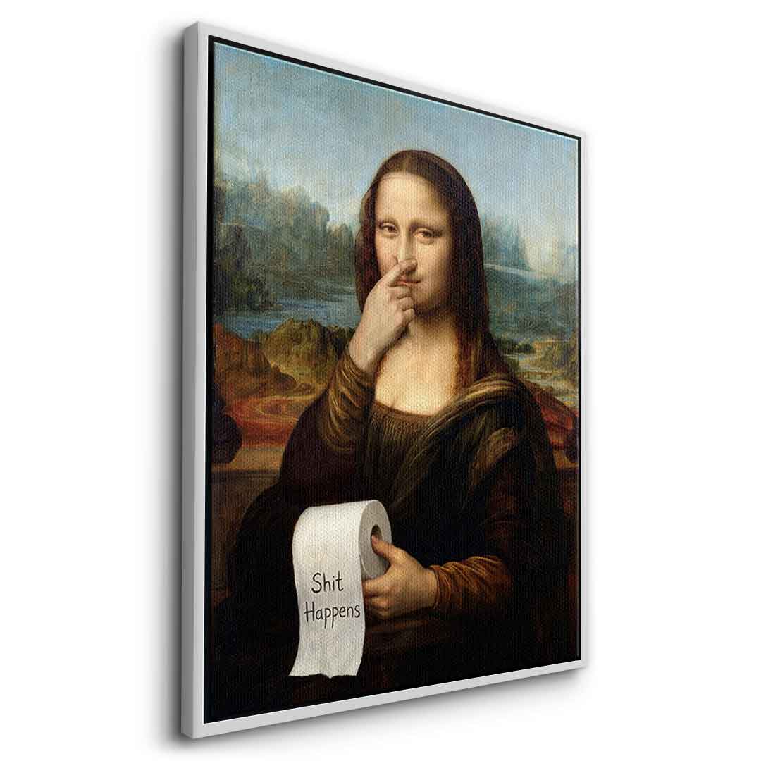 DOTCOMCANVAS Mona Lisa 1 for Toilett Leinwandbild Seitenansicht goldener Rahmen