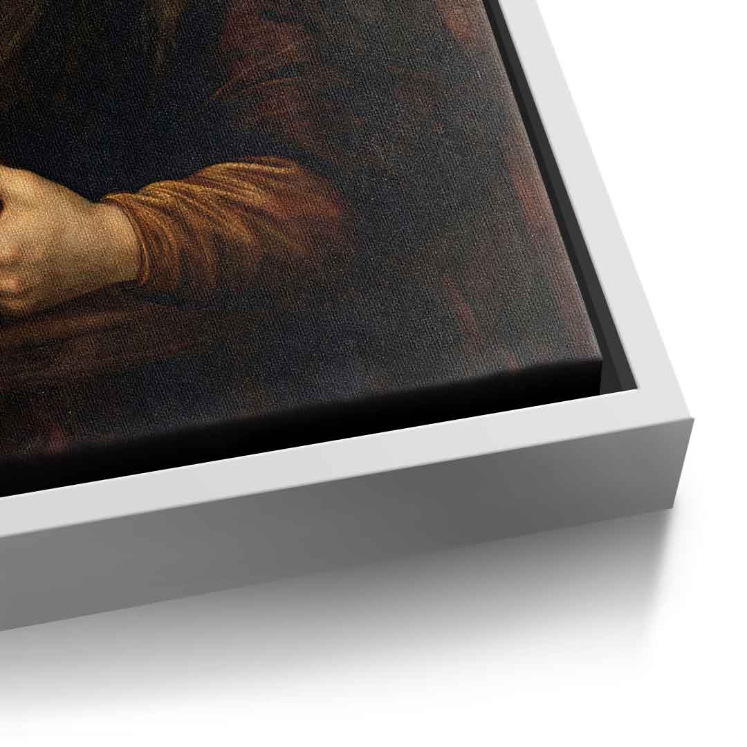 DOTCOMCANVAS Mona Lisa 1 for Toilett Leinwandbild Detailansicht weißer Rahmen