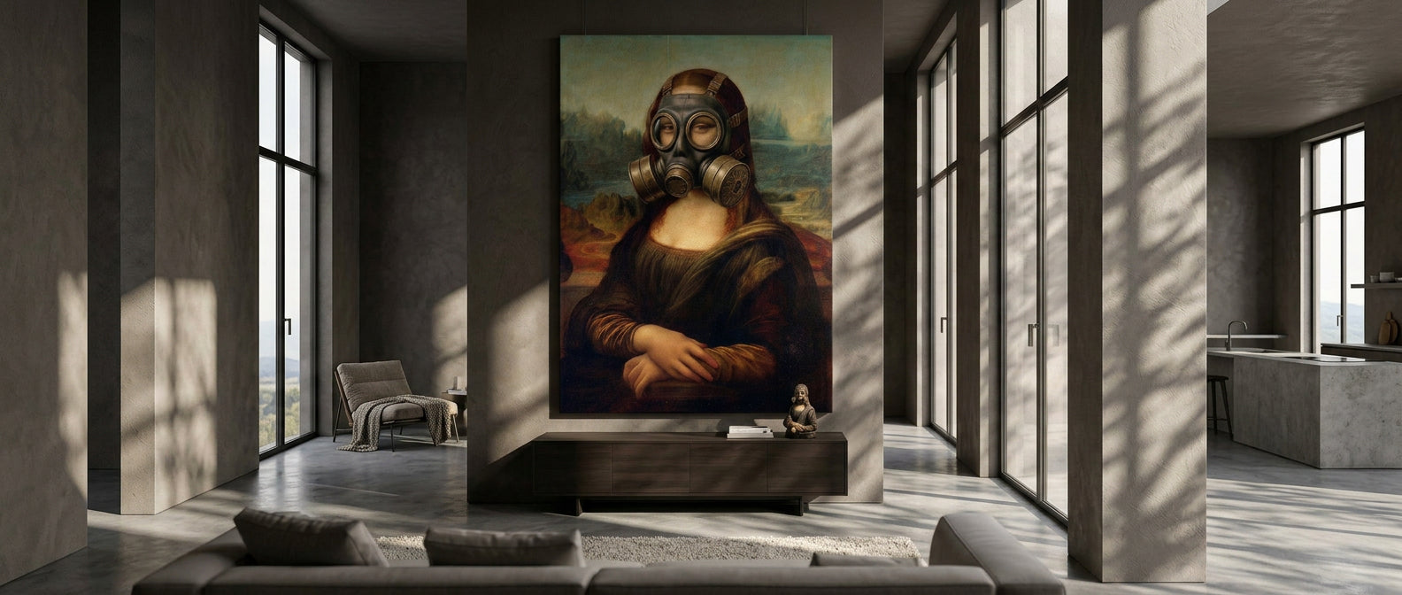 DOTCOMCANVAS Mona Lisa fürs WC 3 Leinwandbild - Website Banner