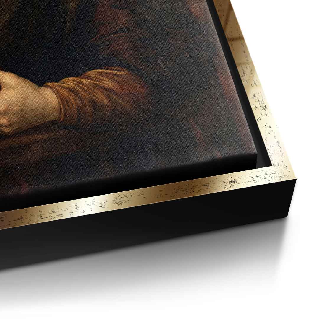 DOTCOMCANVAS Mona Lisa 1 for Toilett Leinwandbild Detailansicht goldener Rahmen
