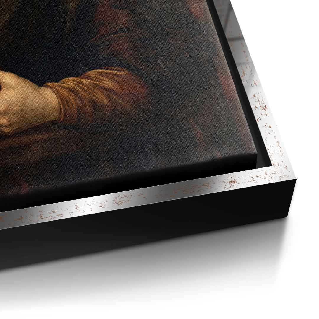 DOTCOMCANVAS Mona Lisa 1 for Toilett Leinwandbild Detailansicht silberner Rahmen