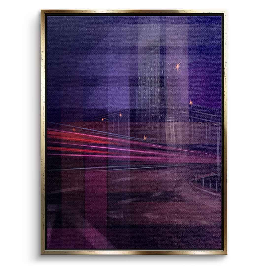 City of Dreams in Grids - Leinwandbild Goldener Rahmen
