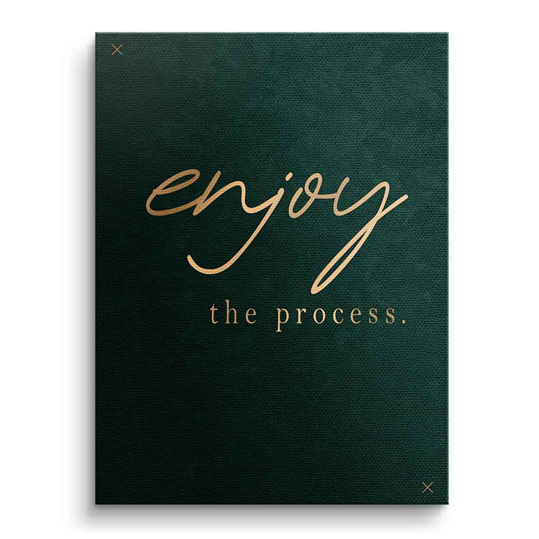 DOTCOMCANVAS® Enjoy Leinwandbild – Motivation Typografie Wandbild, Frontansicht ohne Rahmen