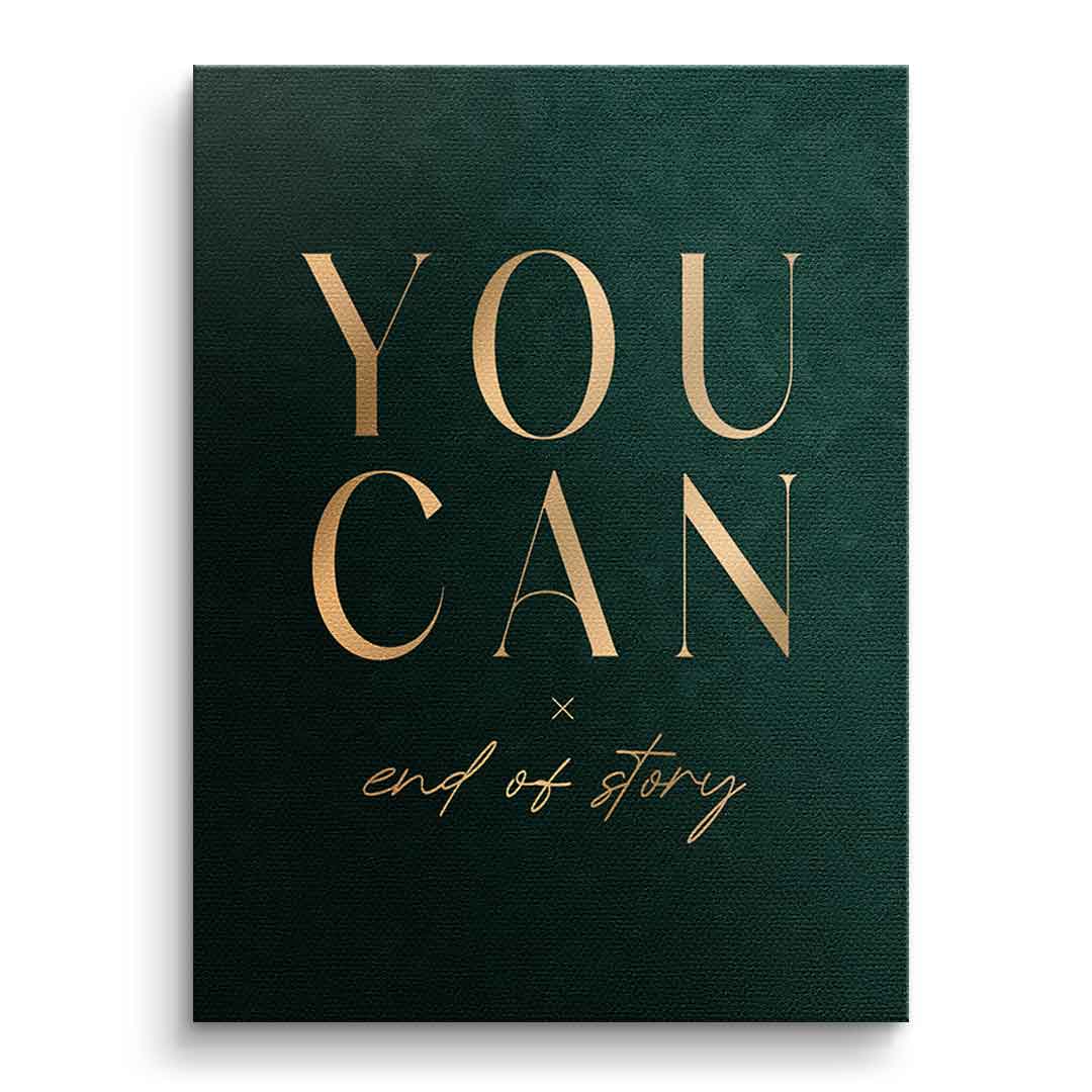DOTCOMCANVAS YOU CAN Leinwandbild Motivation Typografie – Frontansicht ohne Rahmen