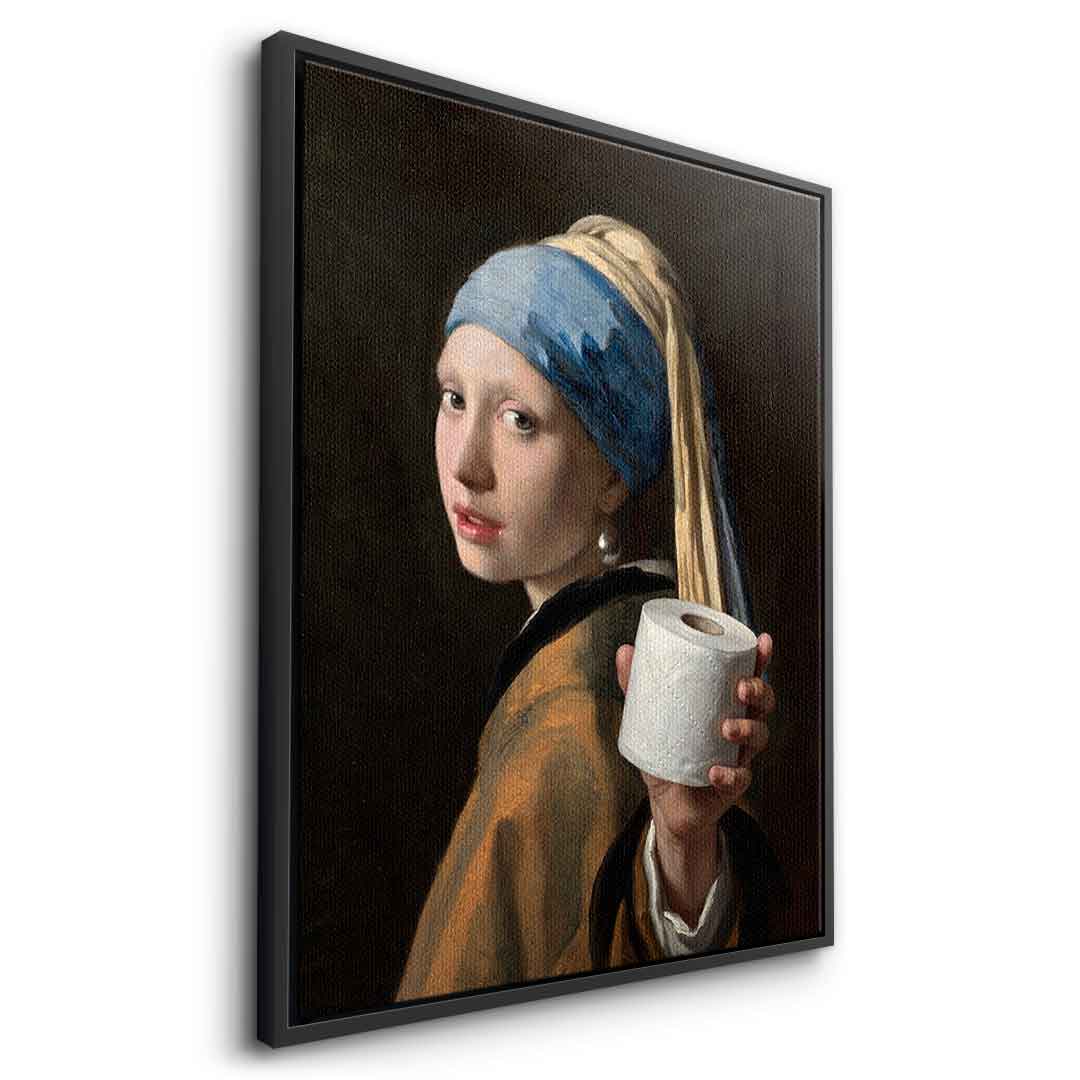 DOTCOMCANVAS Classic Painting for Toilett Leinwand Seitenansicht Schwarz Rahmen