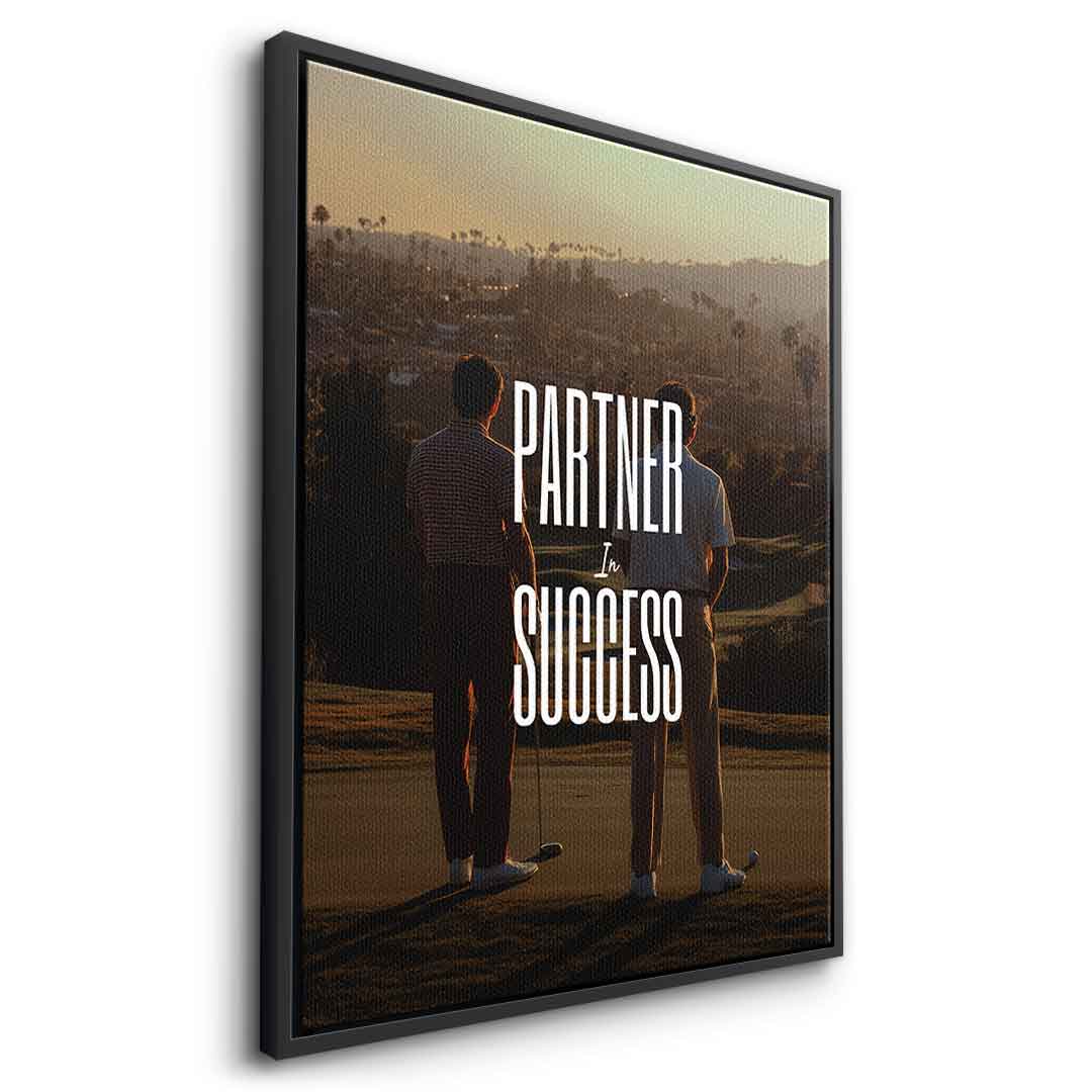 DOTCOMCANVAS Partner in Success Leinwandbild Schwarzer Rahmen Seitenansicht