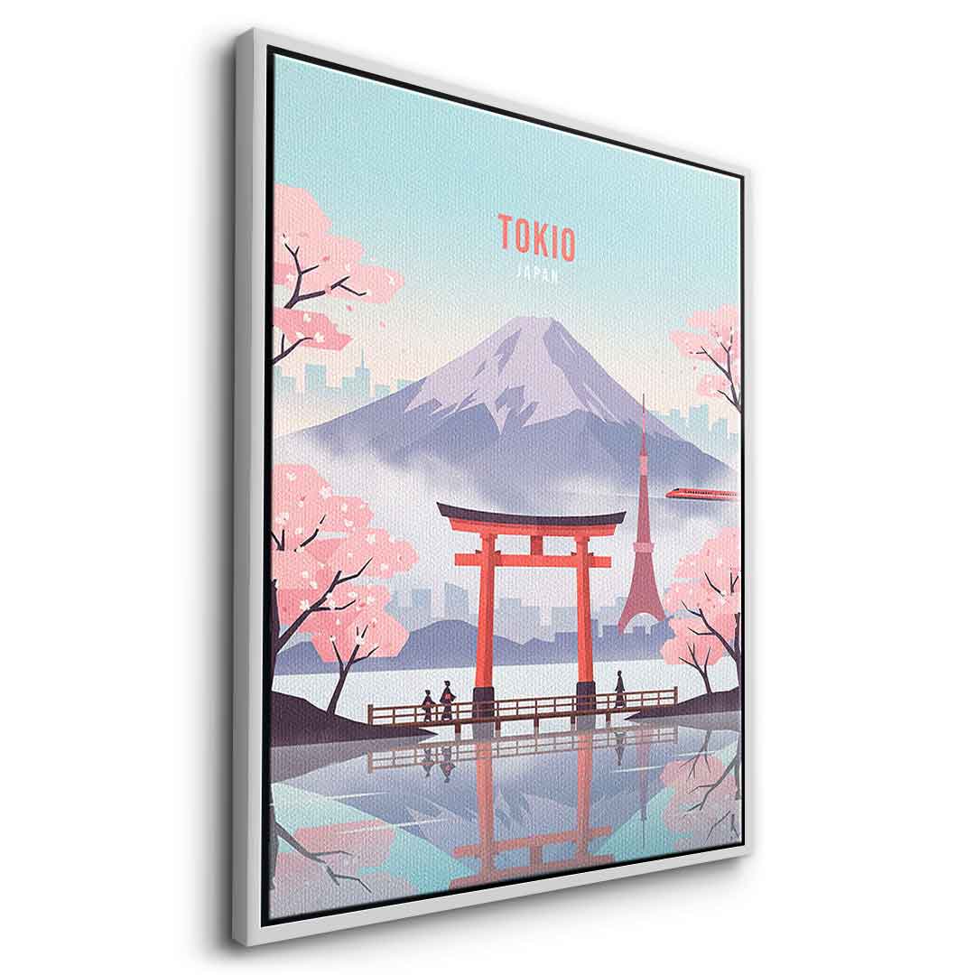 DOTCOMCANVAS Tokyo Leinwandbild Seitenansicht silber