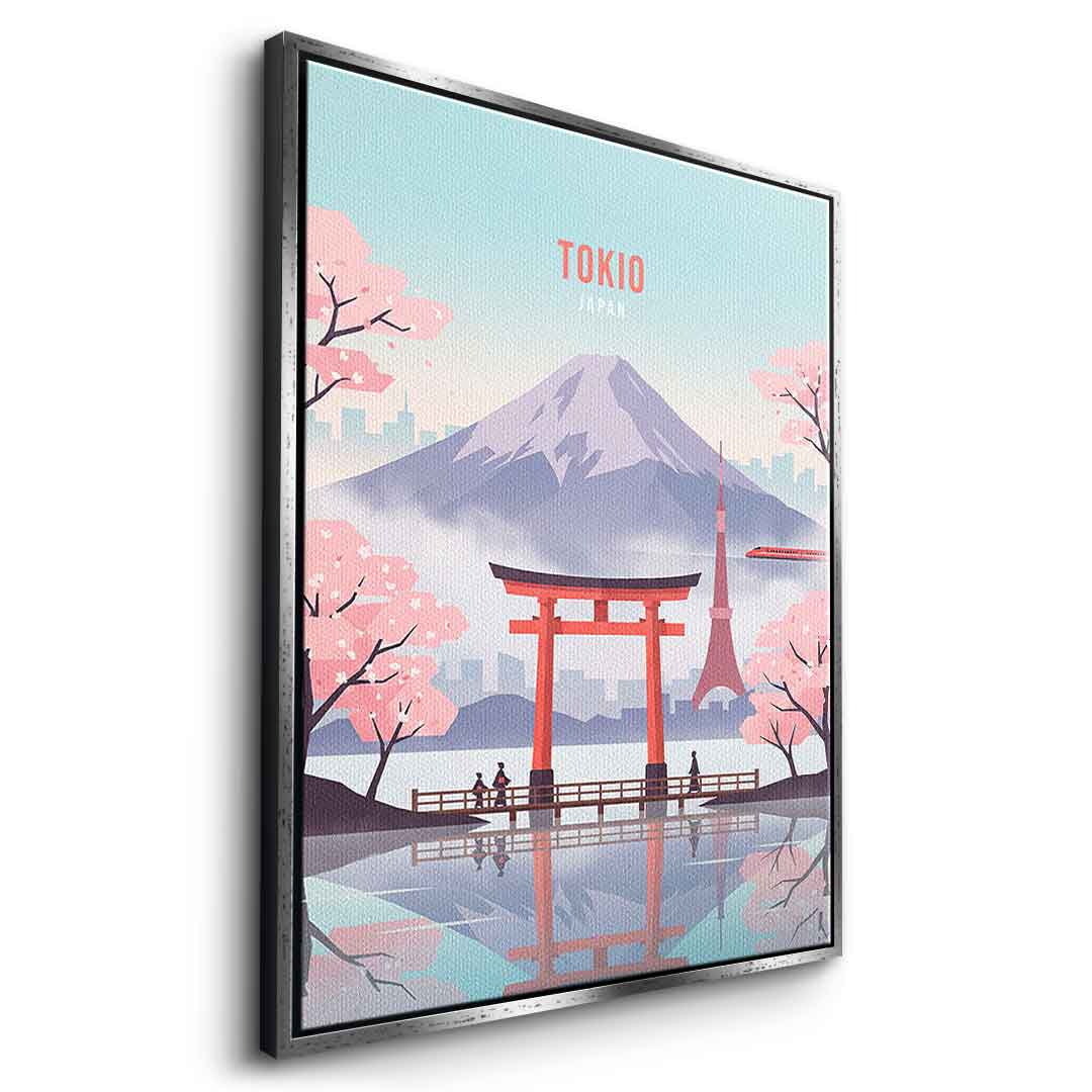 DOTCOMCANVAS Tokyo Leinwandbild Seitenansicht weiss