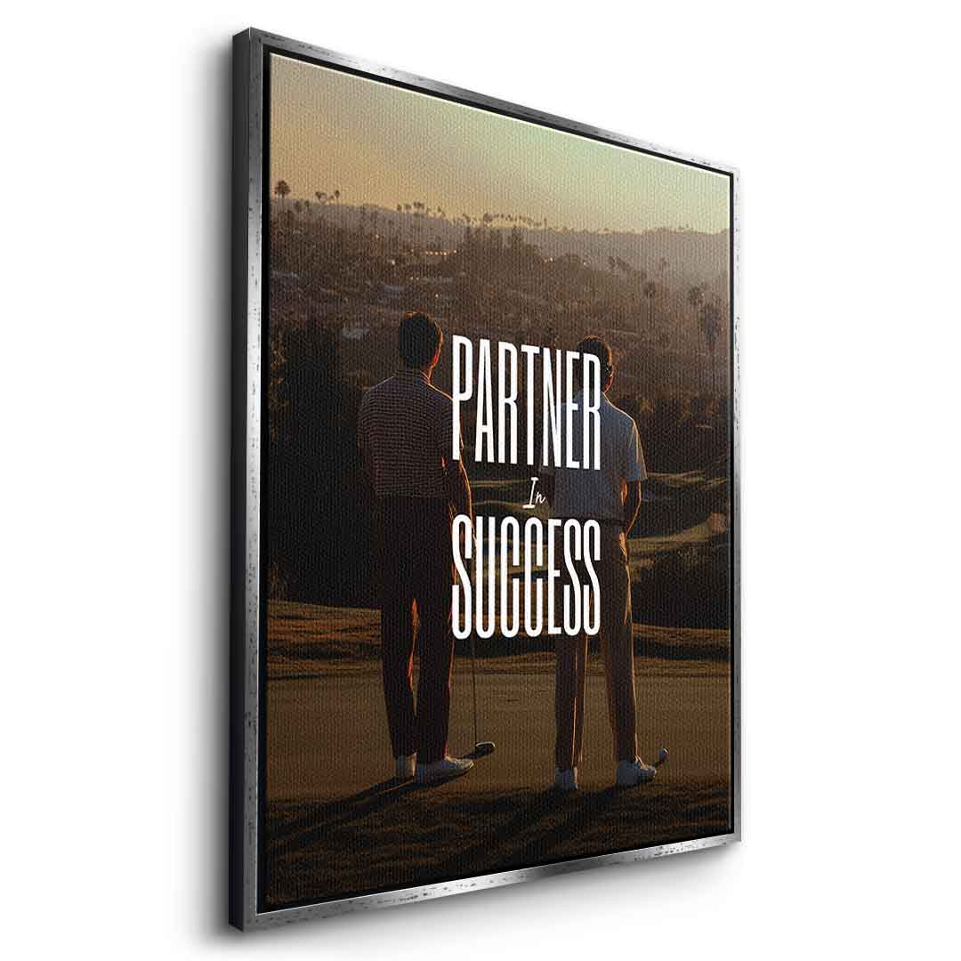 DOTCOMCANVAS Partner in Success Leinwandbild Weißer Rahmen Seitenansicht