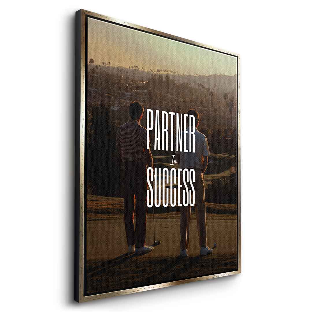 DOTCOMCANVAS Partner in Success Leinwandbild Goldener Rahmen Seitenansicht