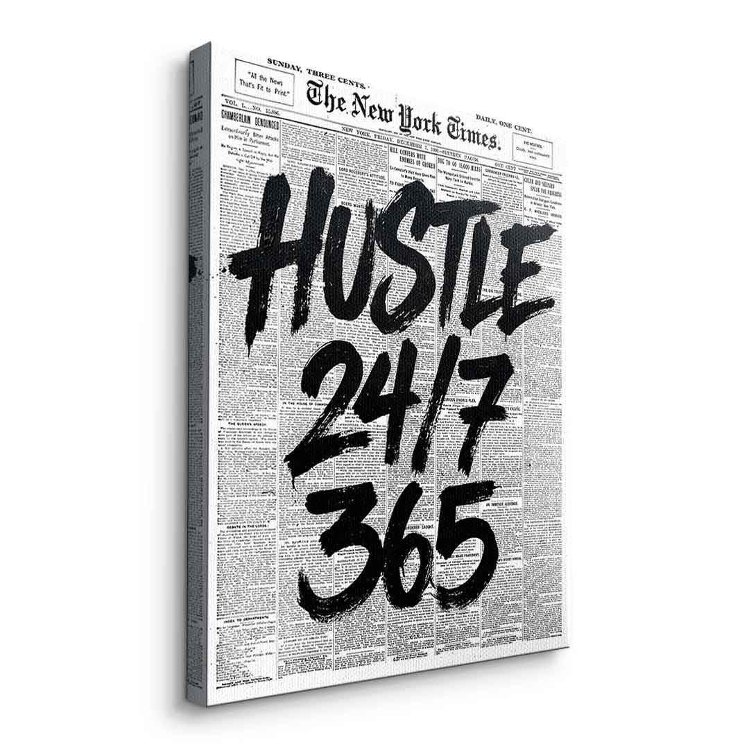 DOTCOMCANVAS Hustle 24/7 Leinwandbild Seitenansicht ohne Rahmen