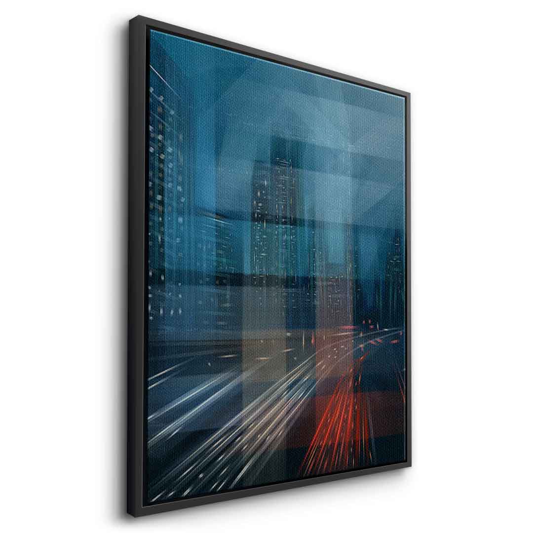 Night City with Speed - Leinwandbild Seite