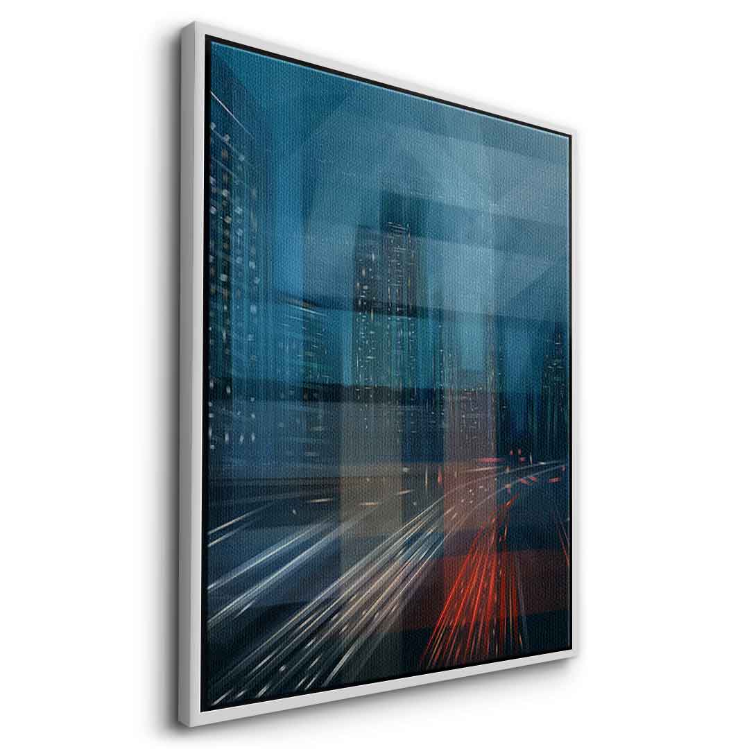 Night City with Speed - Leinwandbild Seite
