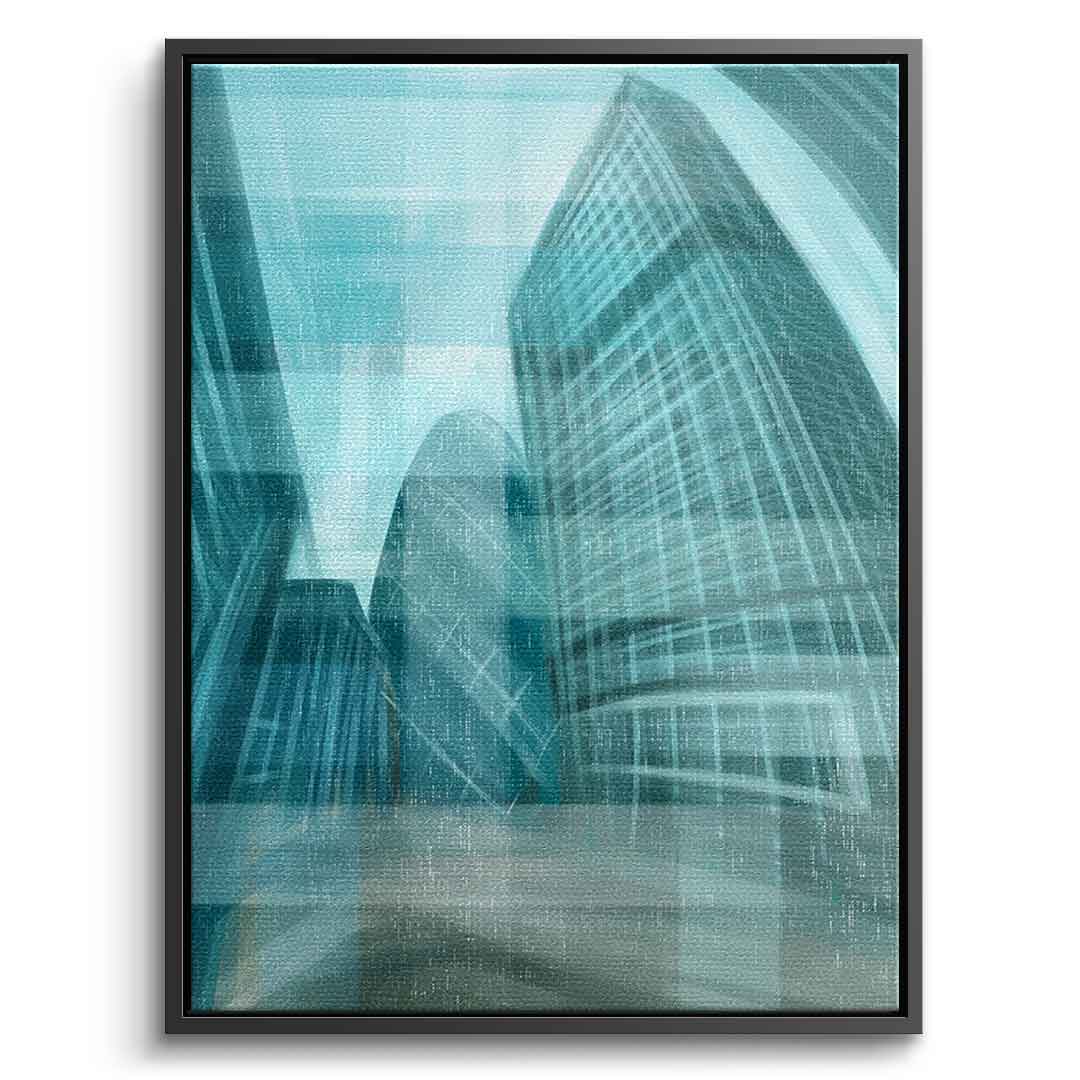 Shining City Pearl Glas - Leinwandbild Schwarzer Rahmen