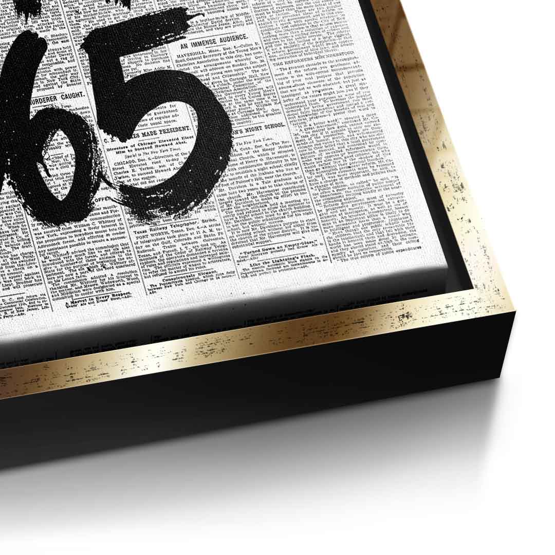 DOTCOMCANVAS Hustle 24/7 Leinwandbild Detail Gold Rahmen