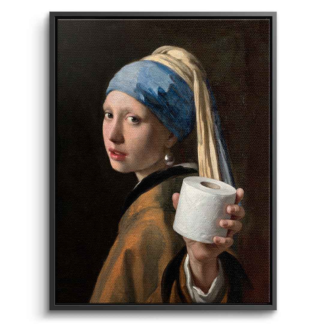 DOTCOMCANVAS Classic Painting for Toilett Leinwand Front Schwarz Rahmen