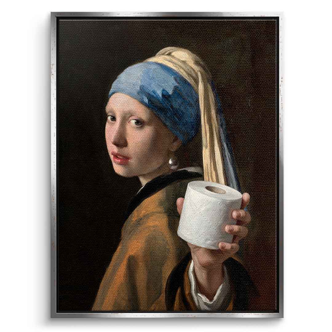 DOTCOMCANVAS Classic Painting for Toilett Leinwand Front Silber Rahmen