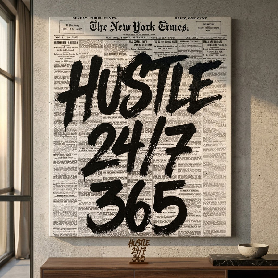 DOTCOMCANVAS Hustle 24/7 Leinwandbild im Raum