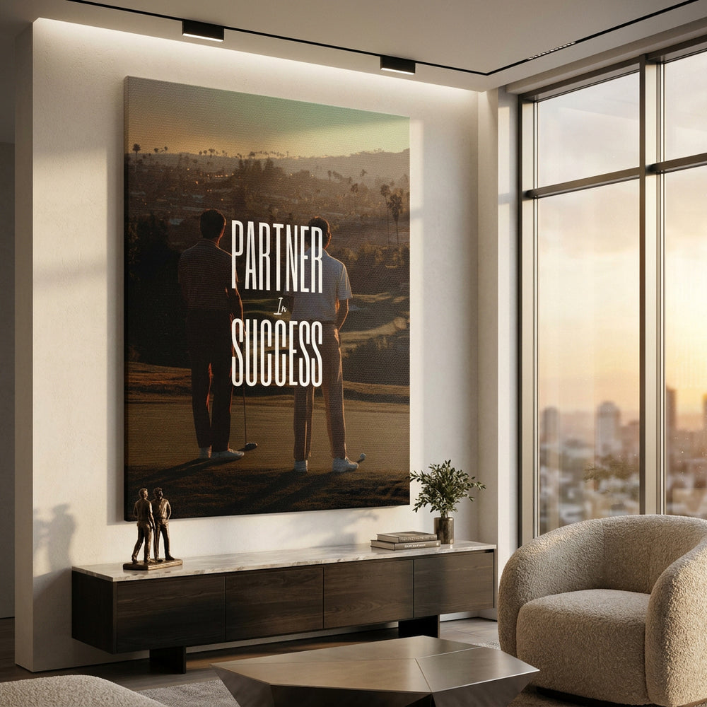 DOTCOMCANVAS Partner in Success Leinwandbild Raum Mockup