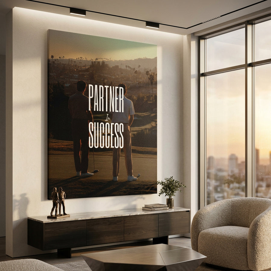 DOTCOMCANVAS Partner in Success Leinwandbild Raum Mockup